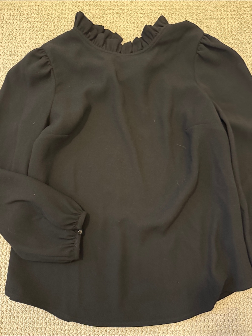 J. CREW CREPE RUFFLE NECK TOP